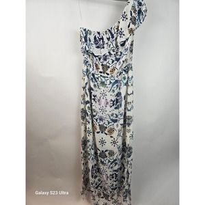 Lucky Brand, szL, one shoulder Maxi Dress, boho floral print, women's